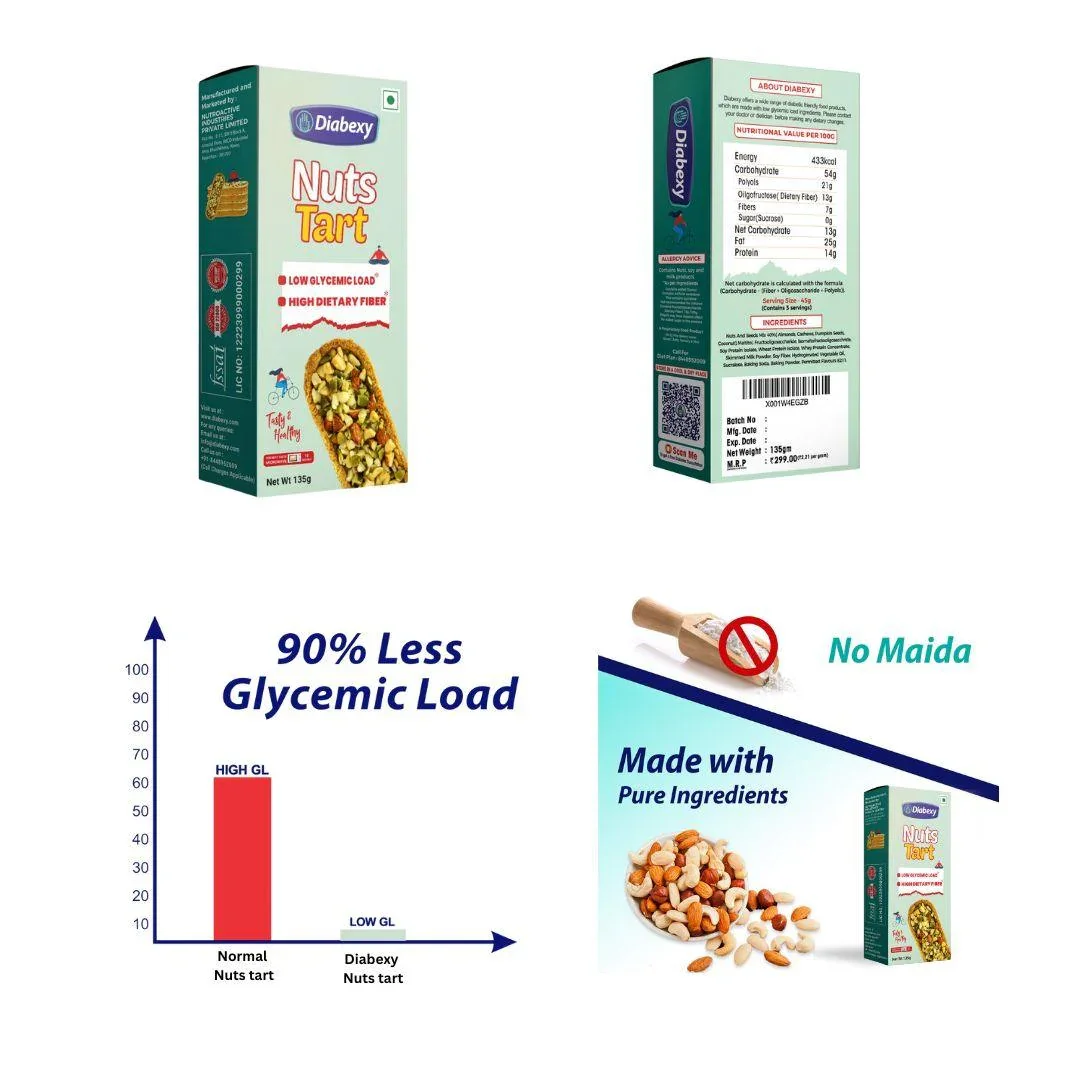 Diabexy Sweet Gift Pack Combo (Kaju Barfi & Nuts Tart) - Image 4