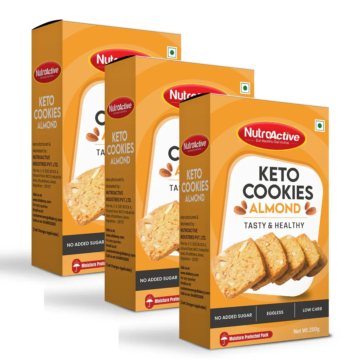 NutroActive Keto Almond Cookies- 200g - Image 4