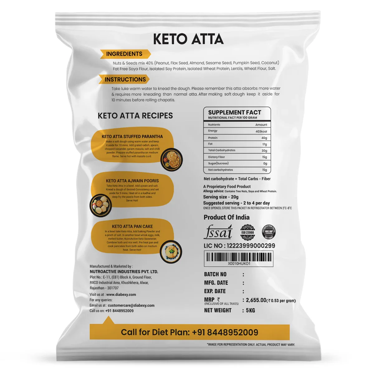 NutroActive Low Carb Keto Atta for Weight Loss | High Protein - Image 3