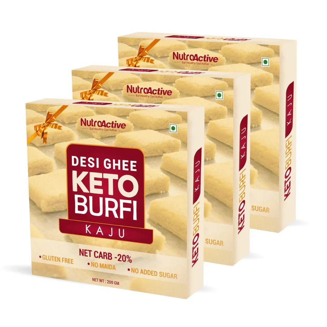 NutroActive Desi Ghee Keto Kaju Barfi - 200g - Image 4